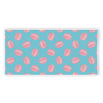 Pink Macaron Pattern Print Beach Towel