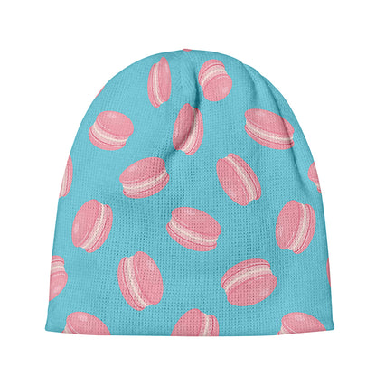 Pink Macaron Pattern Print Beanie