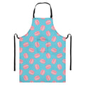 Pink Macaron Pattern Print Bib Apron With Pocket