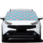 Pink Macaron Pattern Print Car Windshield Snow Cover