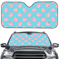 Pink Macaron Pattern Print Car Windshield Sun Shade