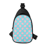 Pink Macaron Pattern Print Chest Bag