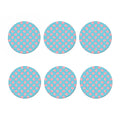 Pink Macaron Pattern Print Coaster Set