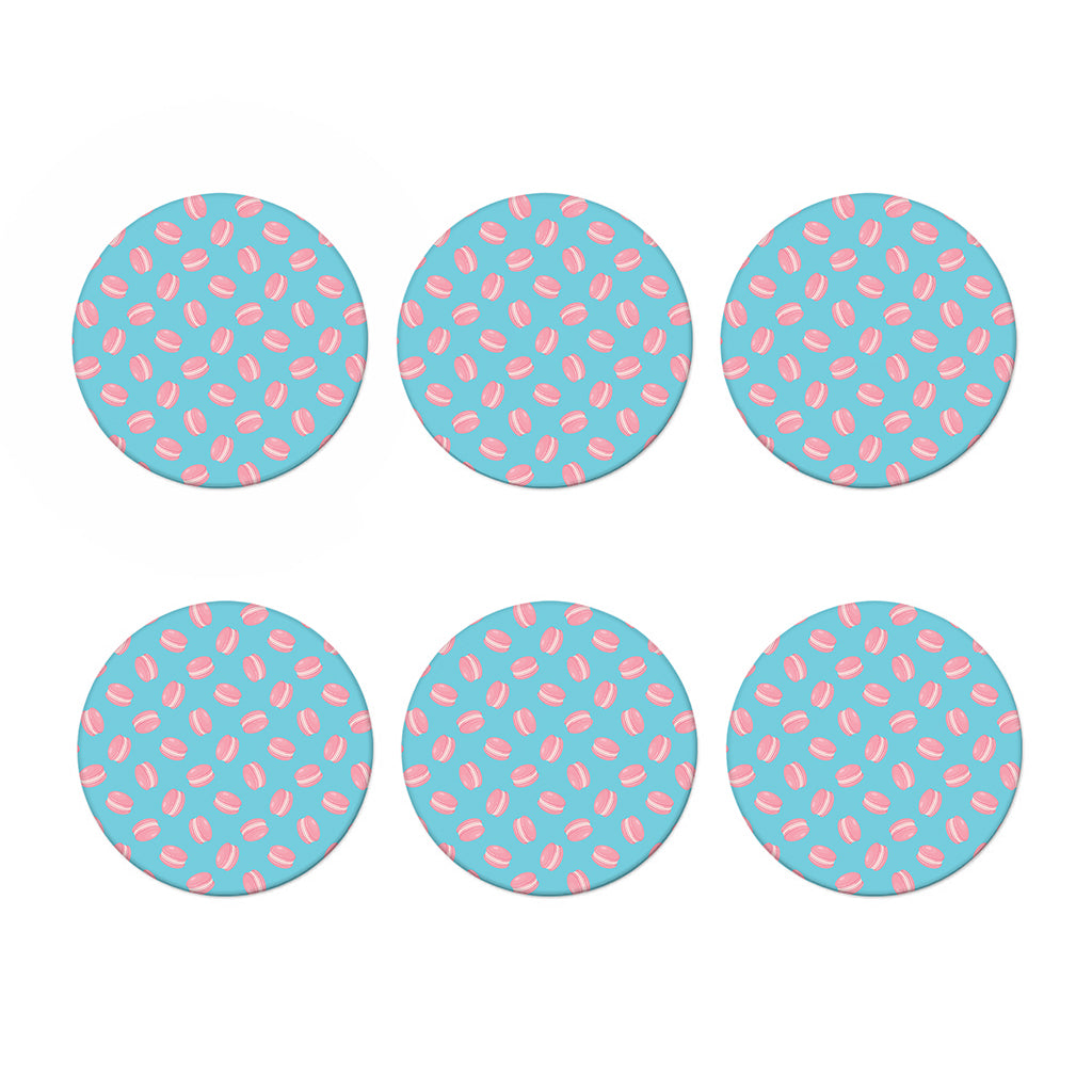 Pink Macaron Pattern Print Coaster Set
