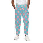 Pink Macaron Pattern Print Cotton Pants