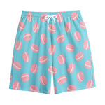 Pink Macaron Pattern Print Cotton Shorts