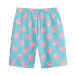 Pink Macaron Pattern Print Cotton Shorts