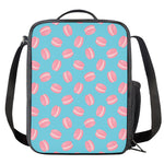 Pink Macaron Pattern Print Crossbody Lunch Bag