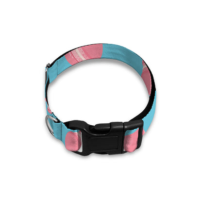 Pink Macaron Pattern Print Dog Collar