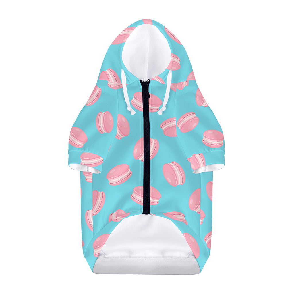 Pink Macaron Pattern Print Dog Zip Up Hoodie
