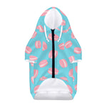 Pink Macaron Pattern Print Dog Zip Up Hoodie