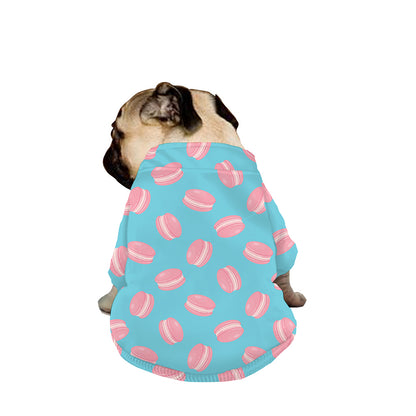 Pink Macaron Pattern Print Dog Zip Up Jacket