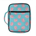 Pink Macaron Pattern Print Front Pocket Bible Bag