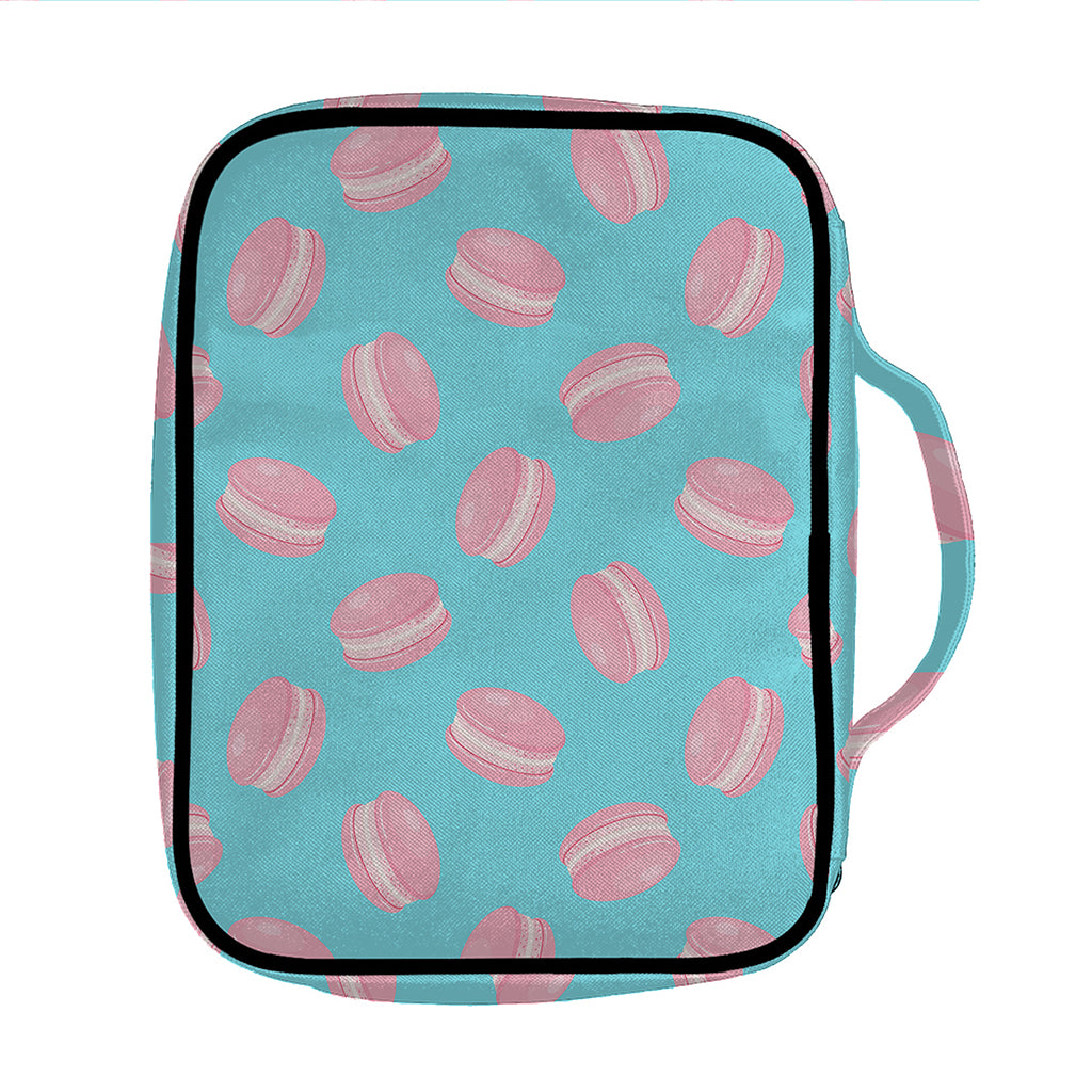 Pink Macaron Pattern Print Front Pocket Bible Bag