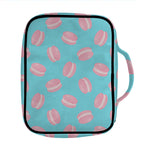 Pink Macaron Pattern Print Front Pocket Bible Bag