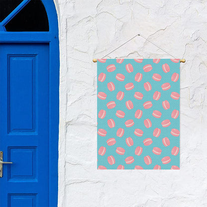 Pink Macaron Pattern Print Garden Flag