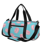 Pink Macaron Pattern Print Gym Bag