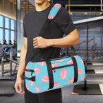 Pink Macaron Pattern Print Gym Bag