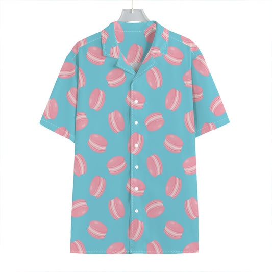 Pink Macaron Pattern Print Hawaiian Shirt