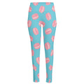 Pink Macaron Pattern Print High-Waisted Pocket Leggings