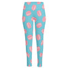 Pink Macaron Pattern Print High-Waisted Pocket Leggings