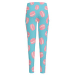 Pink Macaron Pattern Print High-Waisted Pocket Leggings