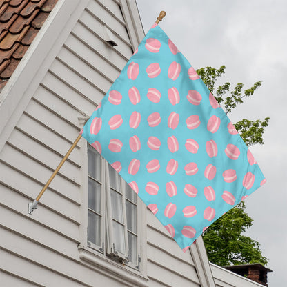 Pink Macaron Pattern Print House Flag