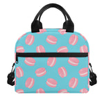 Pink Macaron Pattern Print Insulated Lunch Bag