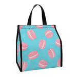 Pink Macaron Pattern Print Insulated Lunch Tote