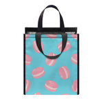 Pink Macaron Pattern Print Insulated Lunch Tote