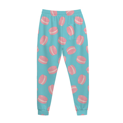 Pink Macaron Pattern Print Jogger Pants