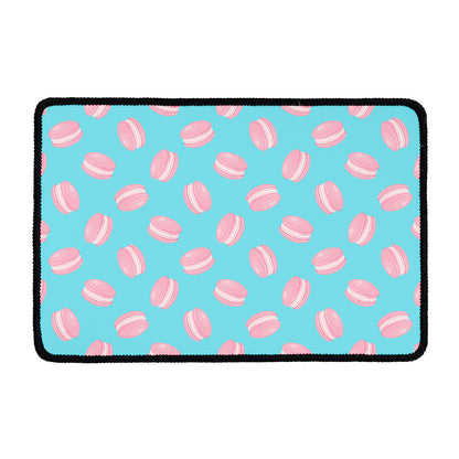 Pink Macaron Pattern Print Kitchen Mat