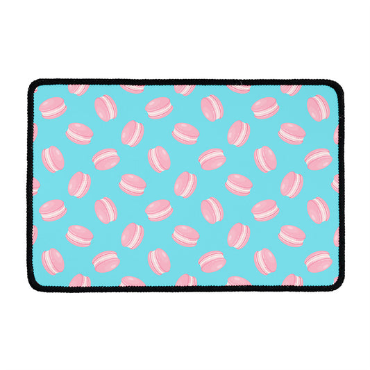 Pink Macaron Pattern Print Kitchen Mat