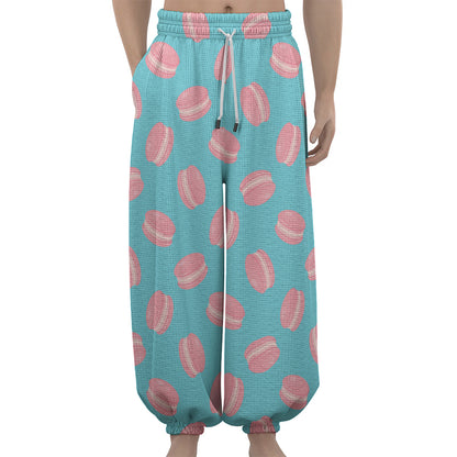 Pink Macaron Pattern Print Lantern Pants
