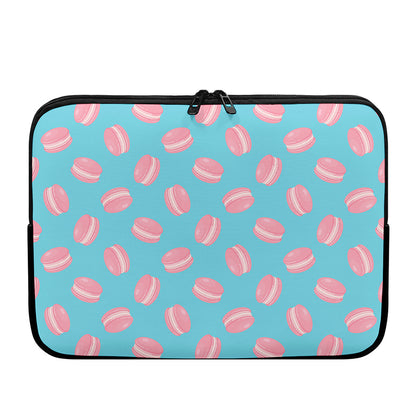 Pink Macaron Pattern Print Laptop Sleeve