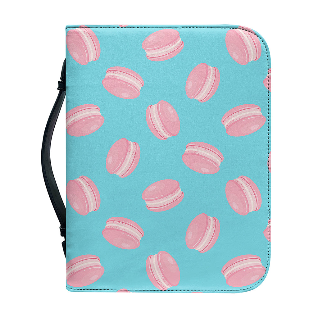 Pink Macaron Pattern Print Leather Bible Cover