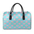 Pink Macaron Pattern Print Leather Duffel Bag