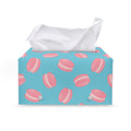 Pink Macaron Pattern Print Leather Tissue Box Cover