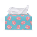 Pink Macaron Pattern Print Leather Tissue Box Cover