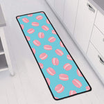 Pink Macaron Pattern Print Long Kitchen Mat