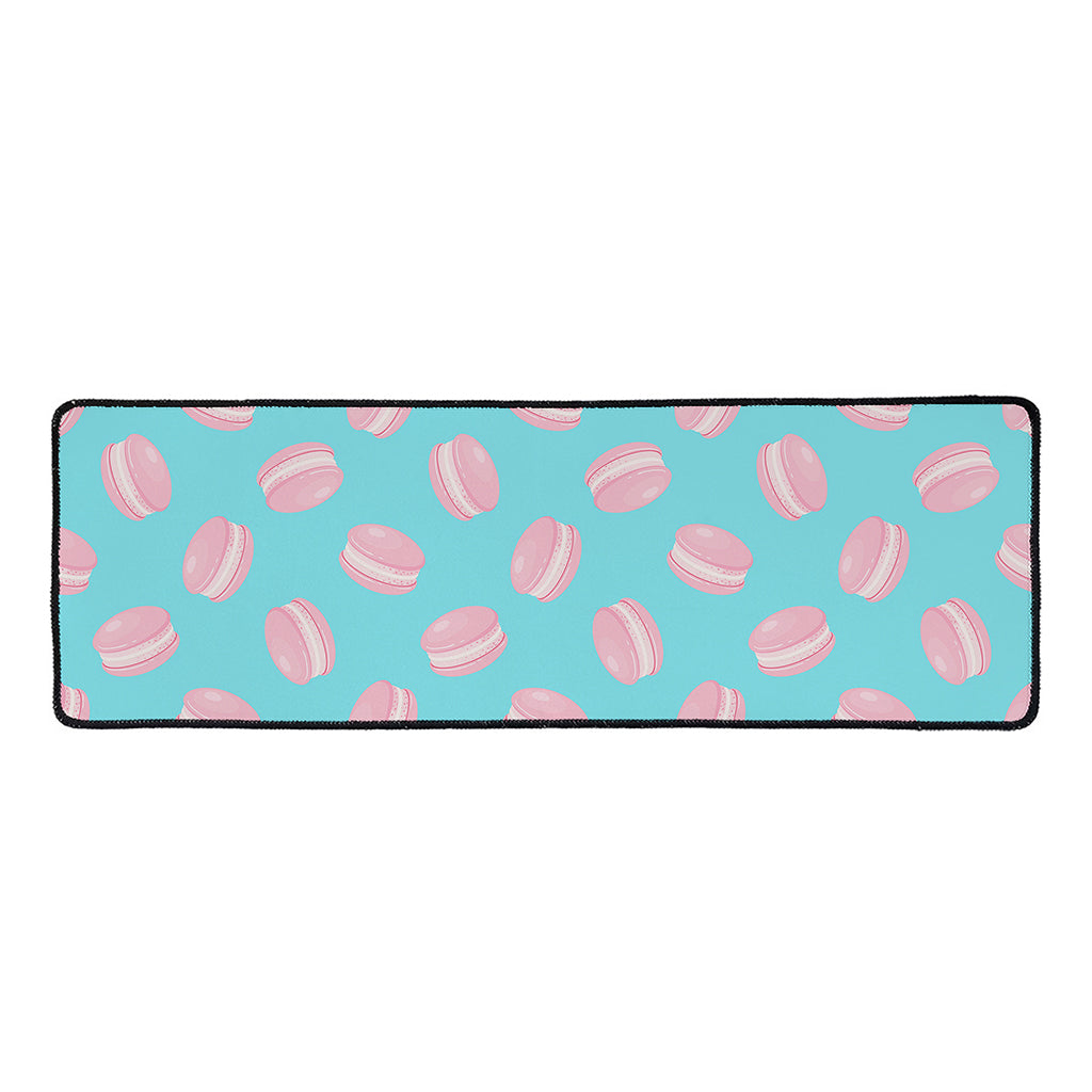 Pink Macaron Pattern Print Long Kitchen Mat