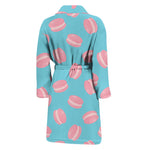 Pink Macaron Pattern Print Men's Bathrobe
