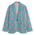 Pink Macaron Pattern Print Men's Blazer