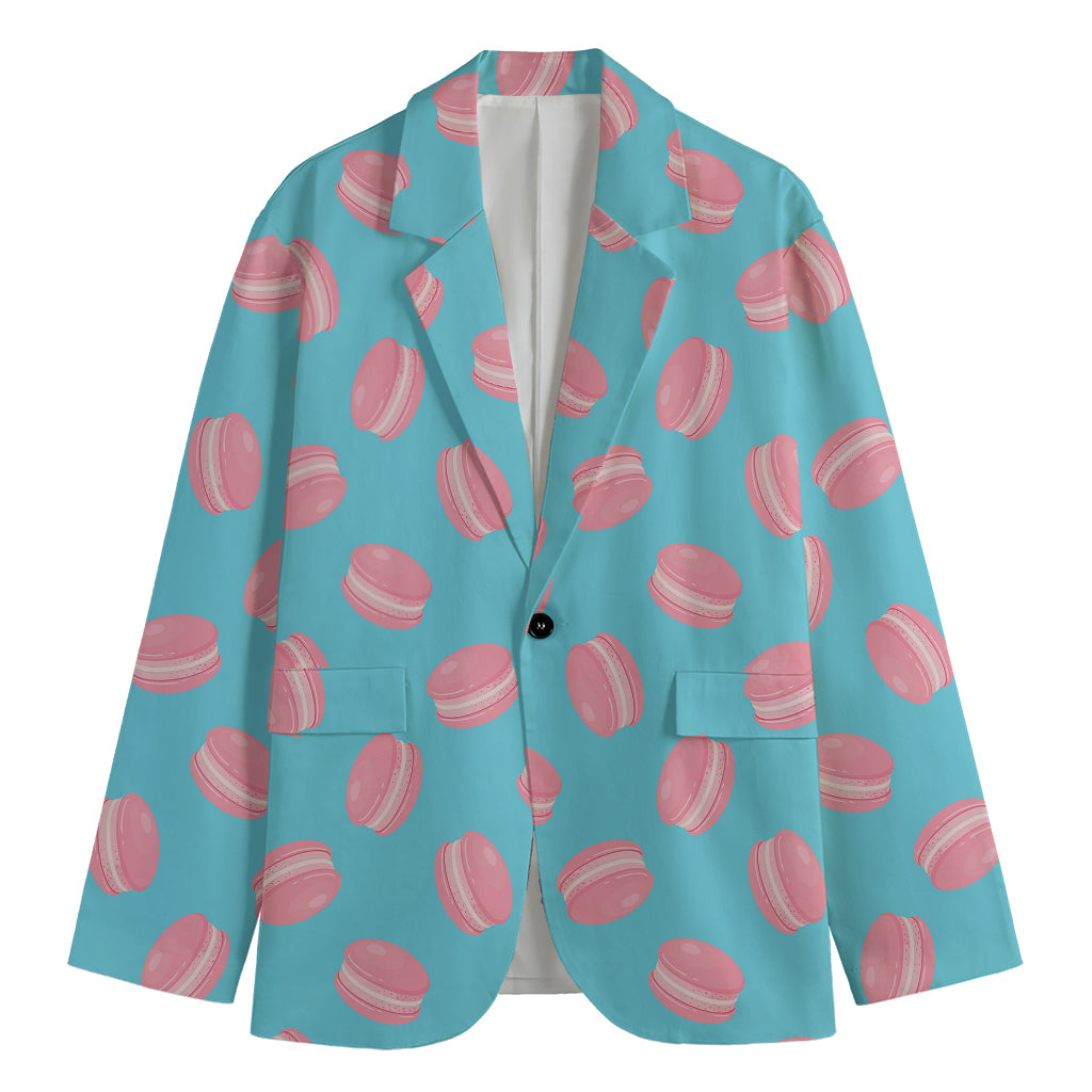 Pink Macaron Pattern Print Men's Blazer