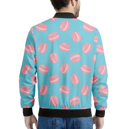 Pink Macaron Pattern Print Men's Bomber Jacket