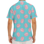 Pink Macaron Pattern Print Men's Deep V-Neck Shirt