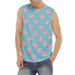 Pink Macaron Pattern Print Men's Fitness Tank Top