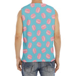 Pink Macaron Pattern Print Men's Fitness Tank Top