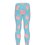 Pink Macaron Pattern Print Men's leggings