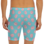Pink Macaron Pattern Print Men's Long Boxer Briefs